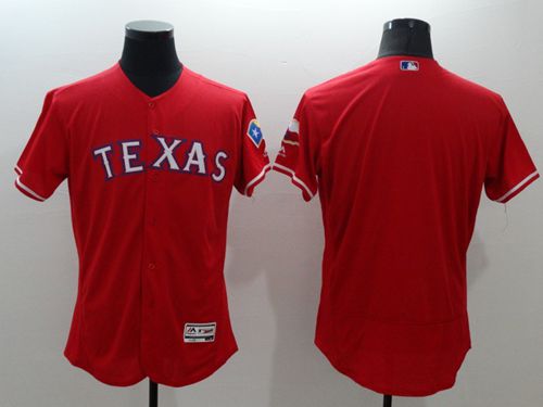 Rangers Blank Red Flexbase Authentic Collection Stitched MLB Jersey - Click Image to Close